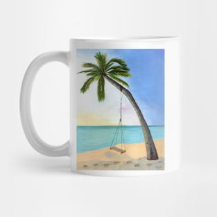 Welcome in Paradise Tropical Gouache Painting Mug